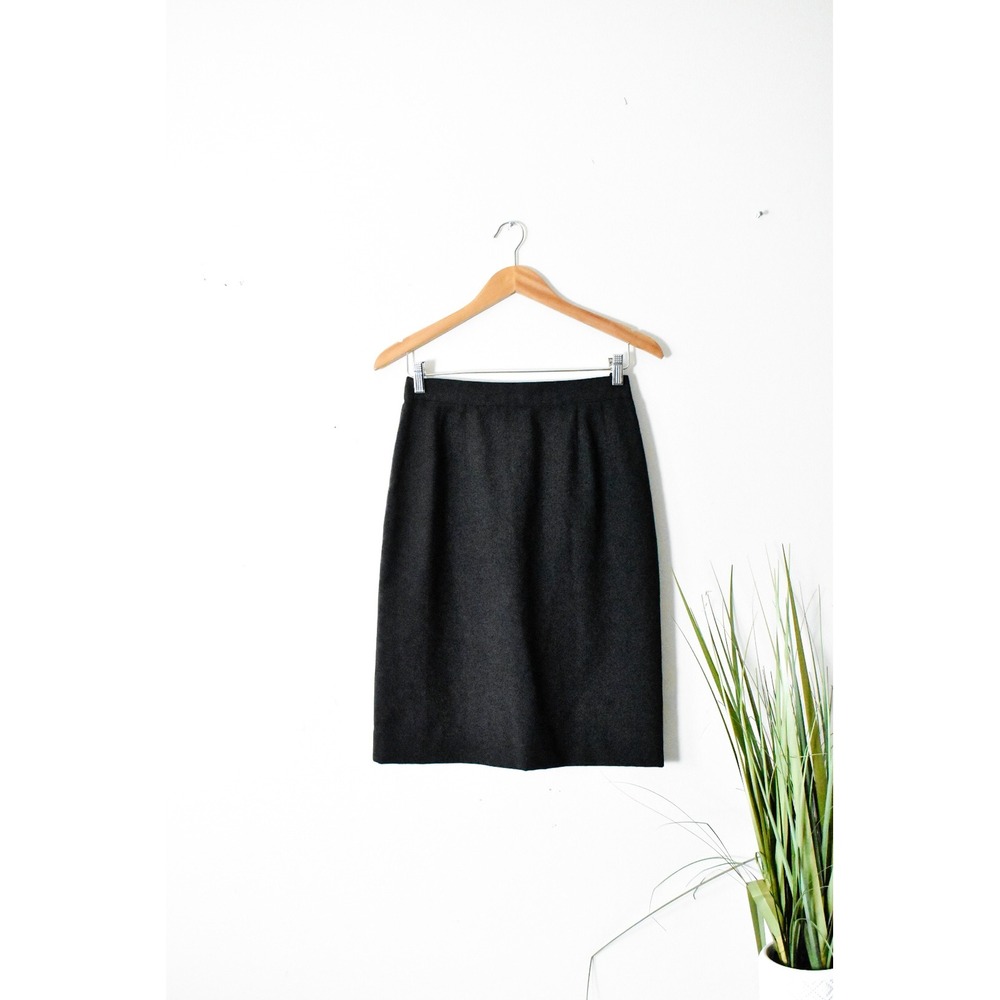 Block Island Pencil Skirt Women 10P Black Vintage Elastic Waist Woven Skirt